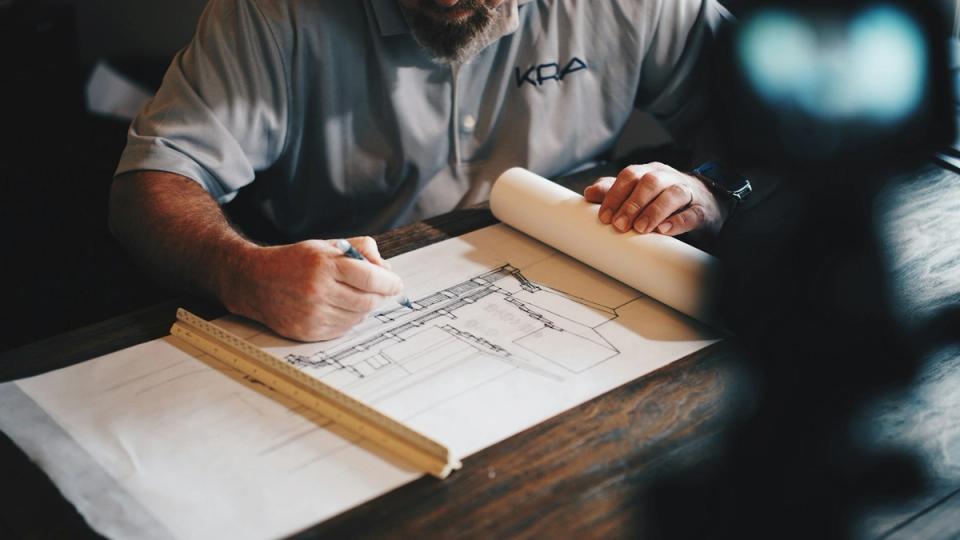 Architects developing the concept of a project